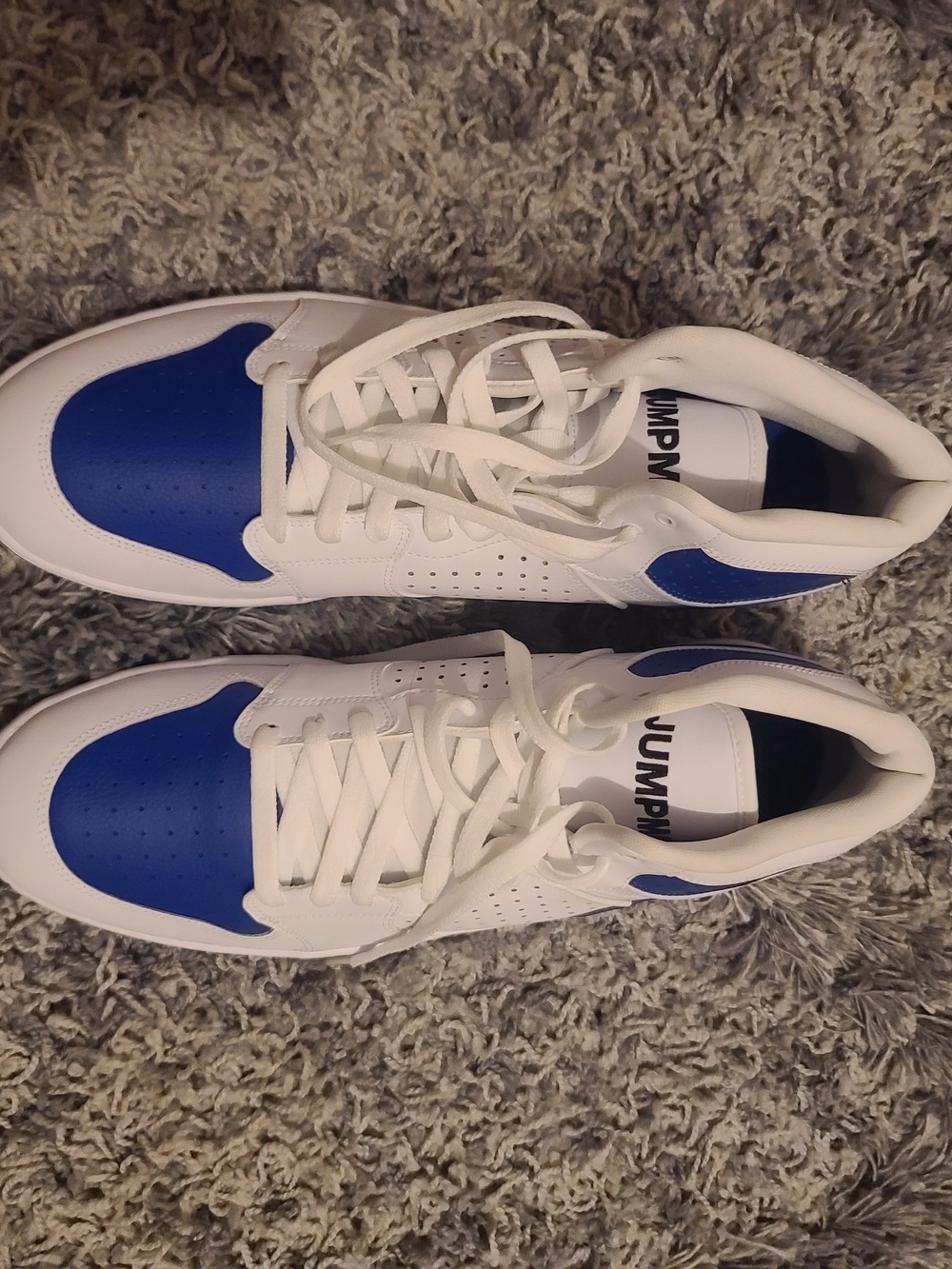Jump White and Blue Men's Low-Top Sneakers - Classic Sport Style